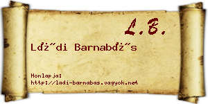Ládi Barnabás névjegykártya